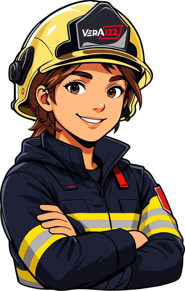 VerA, die Feuerwehr-Figur von VerA-122, mit verschränkten Armen